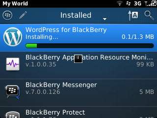 Aplikasi WordPress for BlackBerry