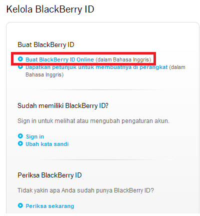 Mendaftar BlackBerry ID