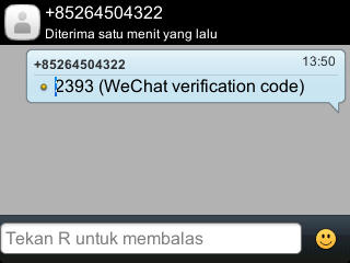 SMS dari WeChat