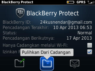 Restore Data BlackBerry via BB Protect