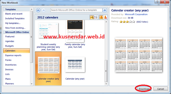 Membuat Kalender di Excel