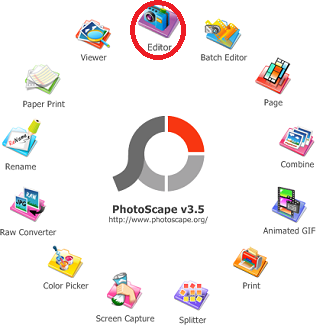 menu edittor Photoscape