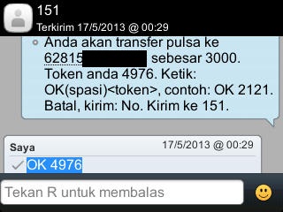 SMS Transfer Pulsa Indosat