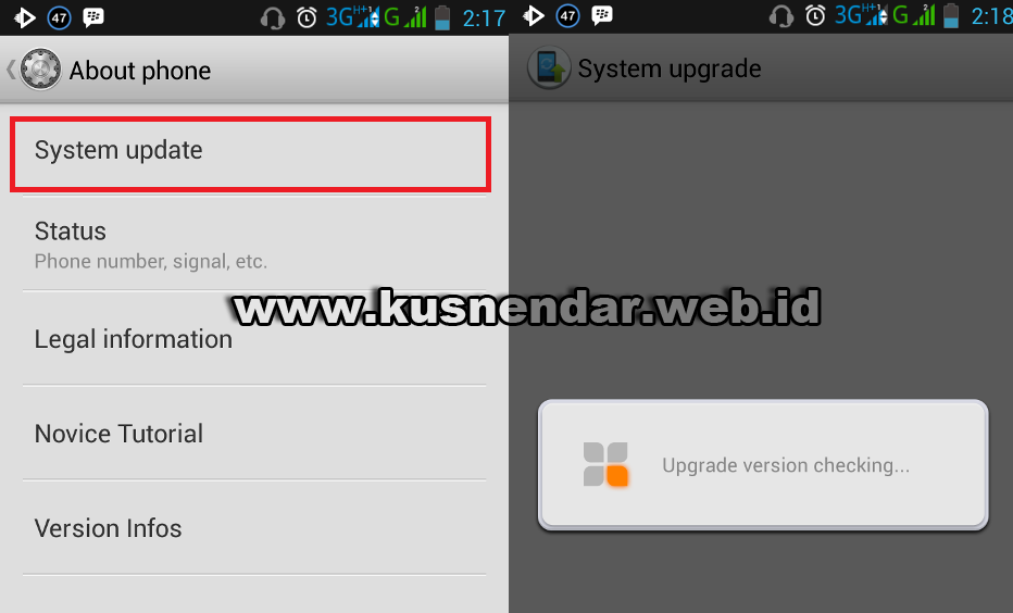 cek upgrade os Android