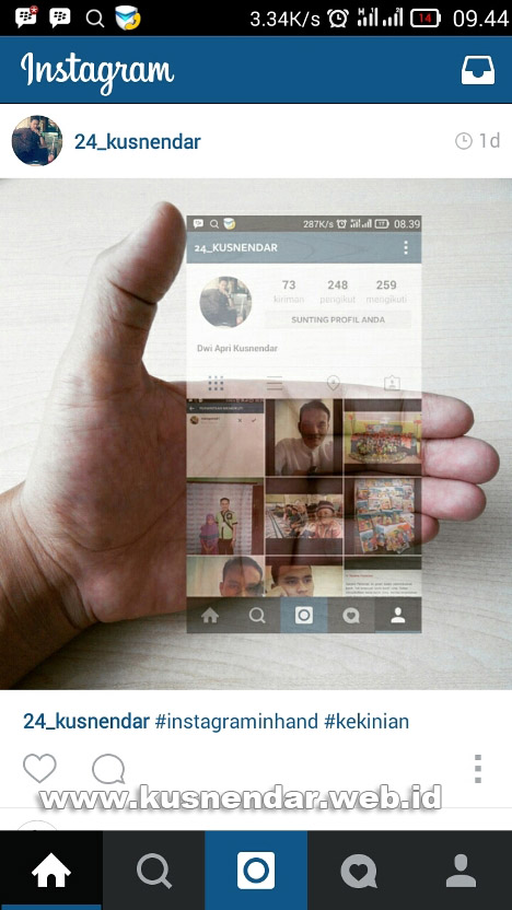 Membuat Foto Instagram in Hand