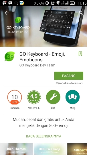 Aplikasi Go Keyboard Emoji Android