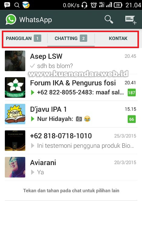 menu baru WhatsApp Android