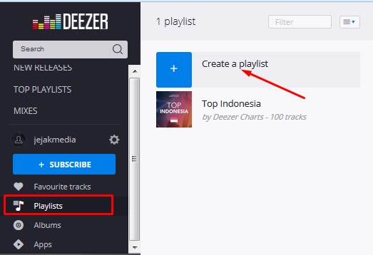 Creat Playlist Deezer