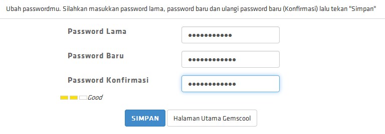 Cara Meminta Password baru Gemscool