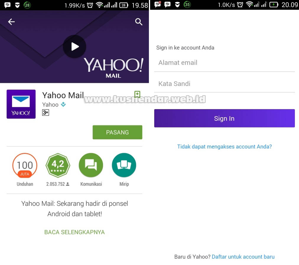 Aplikasi Yahoo ANdroid