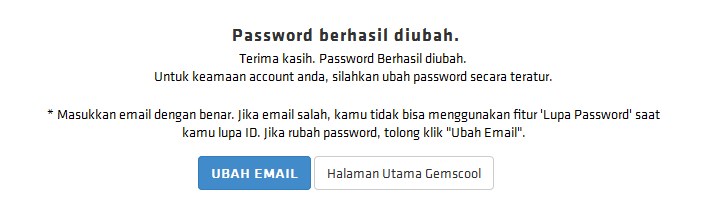 success change password gemscool