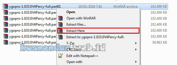 Ekstrak file ZIP Rar
