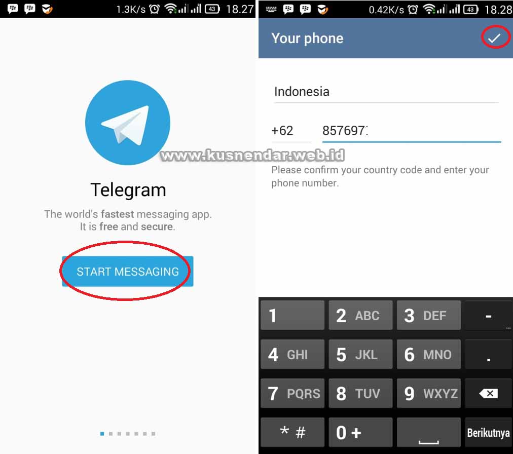 Mengaktifkan AKun Telegram