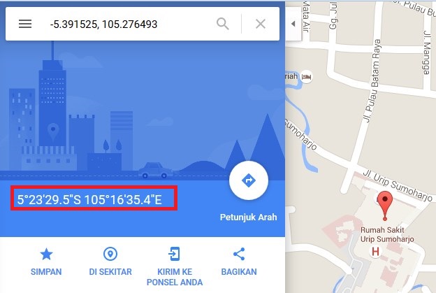 Mengetahui Titik Koordinat Tempat Google Maps