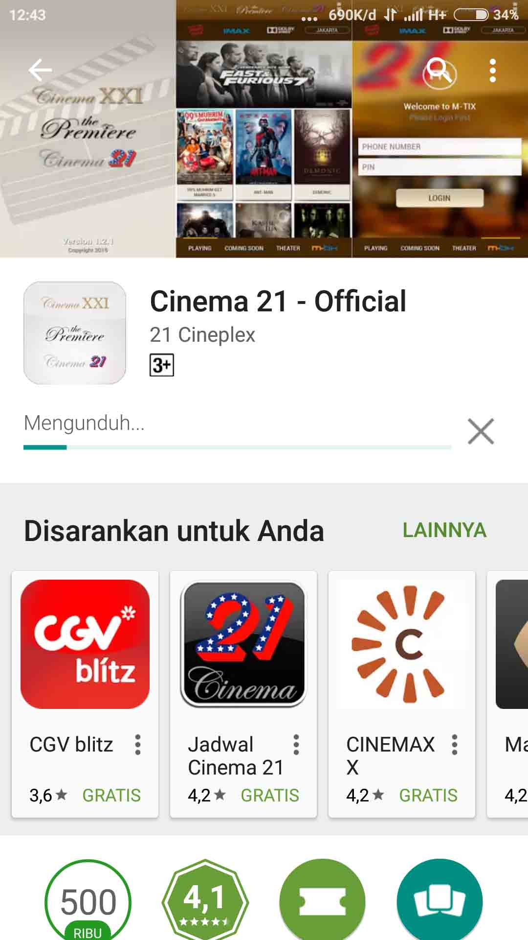 Download Aplikasi Cinema 21