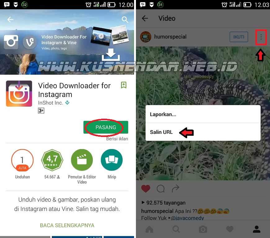 Cara Download video di instagram android tanpa root