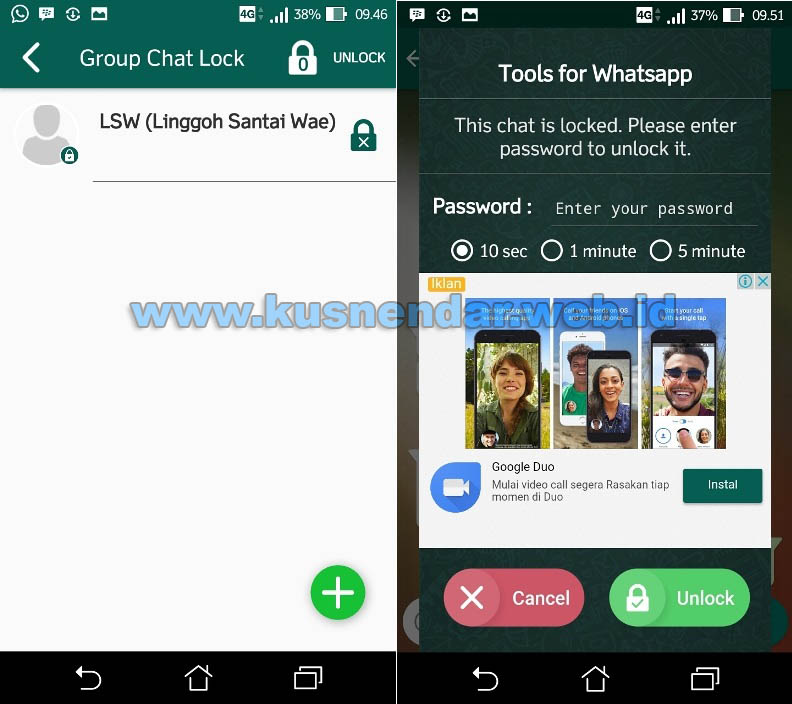 Memberi password grup Whatsapp Android