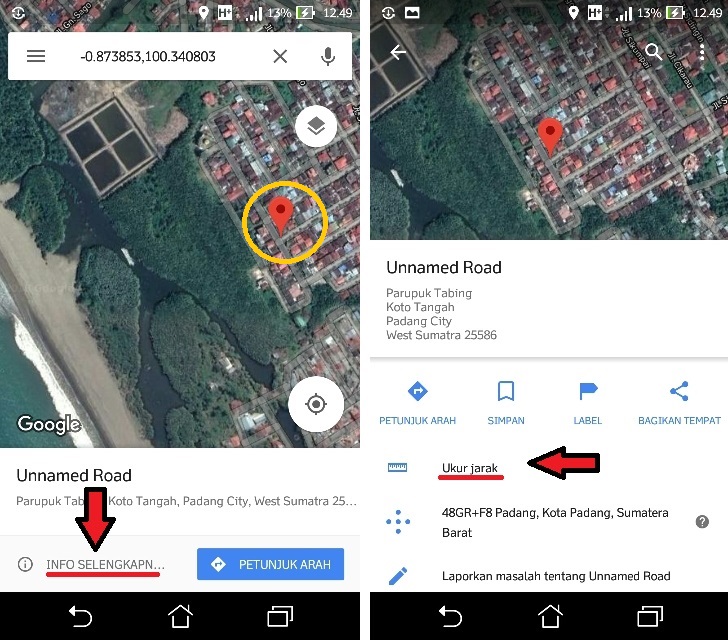 Mengukur jarak google maps android
