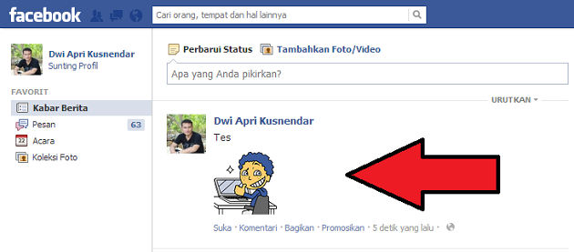 Gambar muncul di status FB