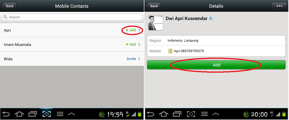 Menambah Kontak WeChat dari Nomor HP