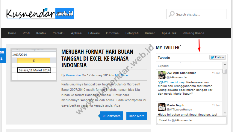 Widgets Twitter di Blog WordPress