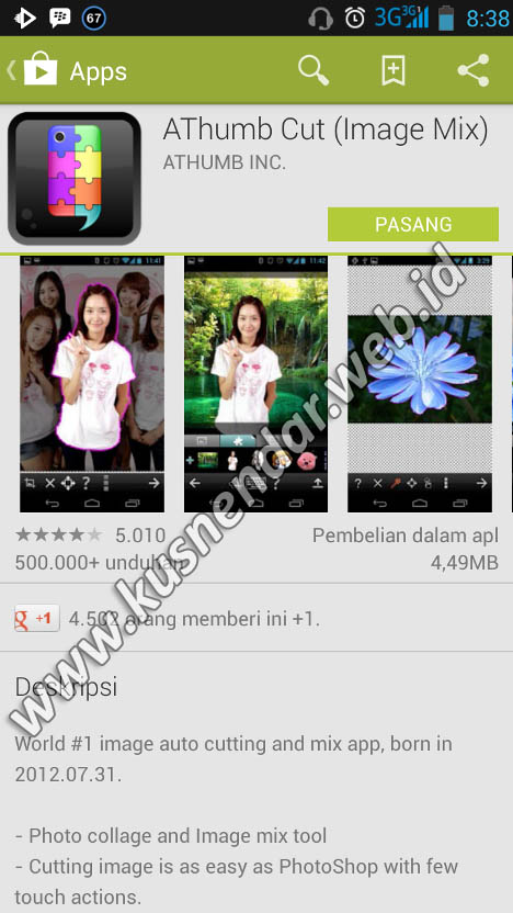 Aplikasi AThumb Cut di Playstore