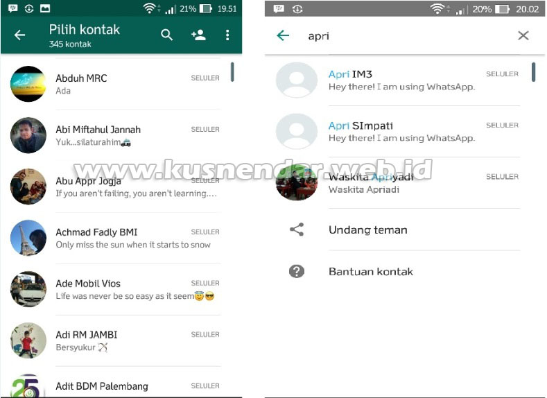 Menambah Kontak Whatsapp dengan Nomor Telepon | Kusnendar