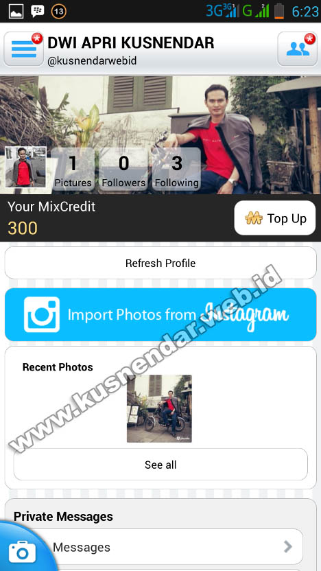 Cara mengganti foto profil dan cover di aplikasipicmix