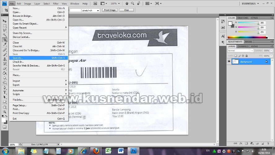 Merubah File Gambar Jpeg Png Ke Pdf Mengunakan Adobe Photoshop