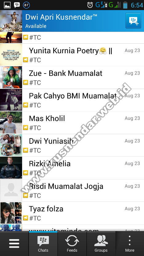 pesan broadcast di BBM Android