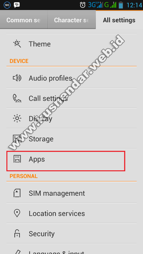 tampilan menu apps di android