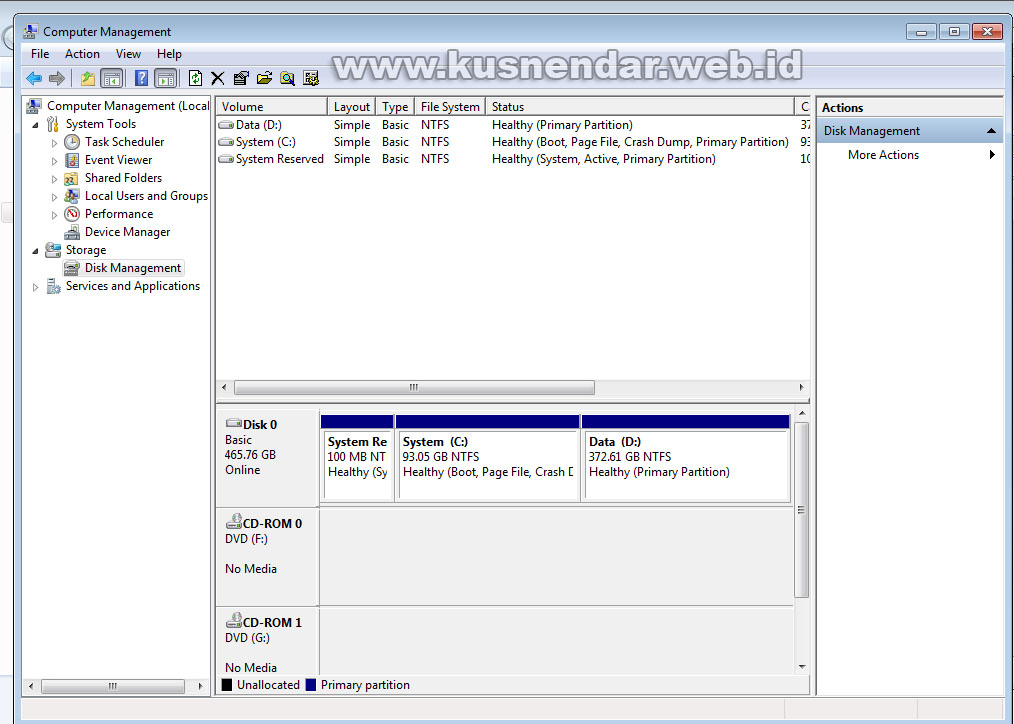 menghapus memori hardisk di windows 7