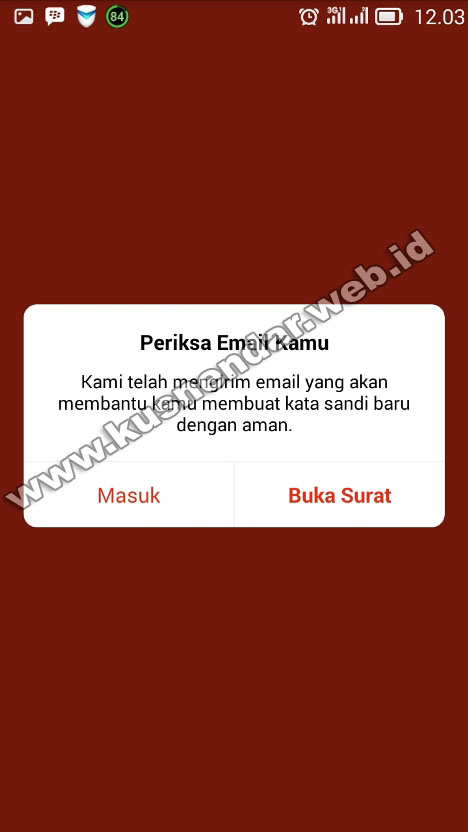 Konfirmasi email ganti password