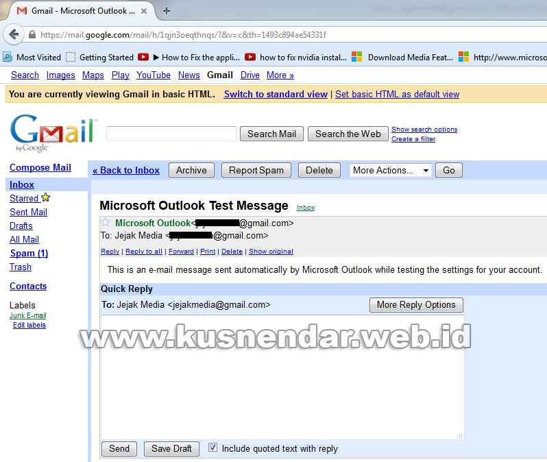 email dari Microsoft Outlook