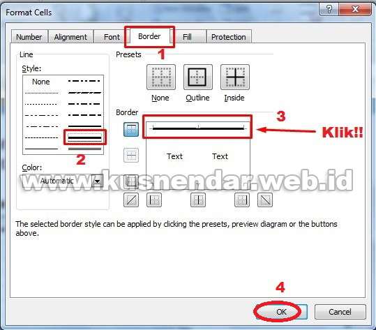 membuat garis kop surat excel 2