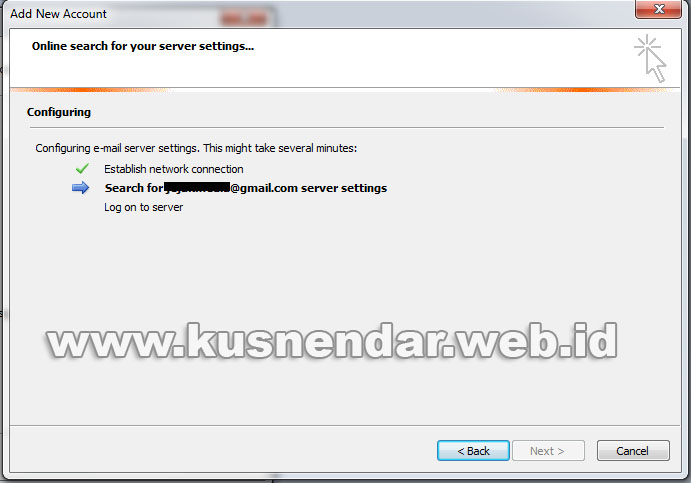 proses konfigurasi outlook