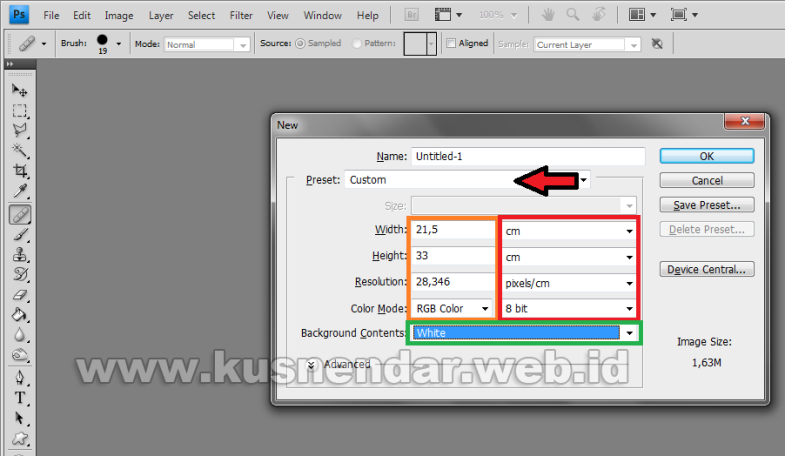 Cara Setting Ukuran Kertas A4 dan F4 di Photoshop  Kusnendar