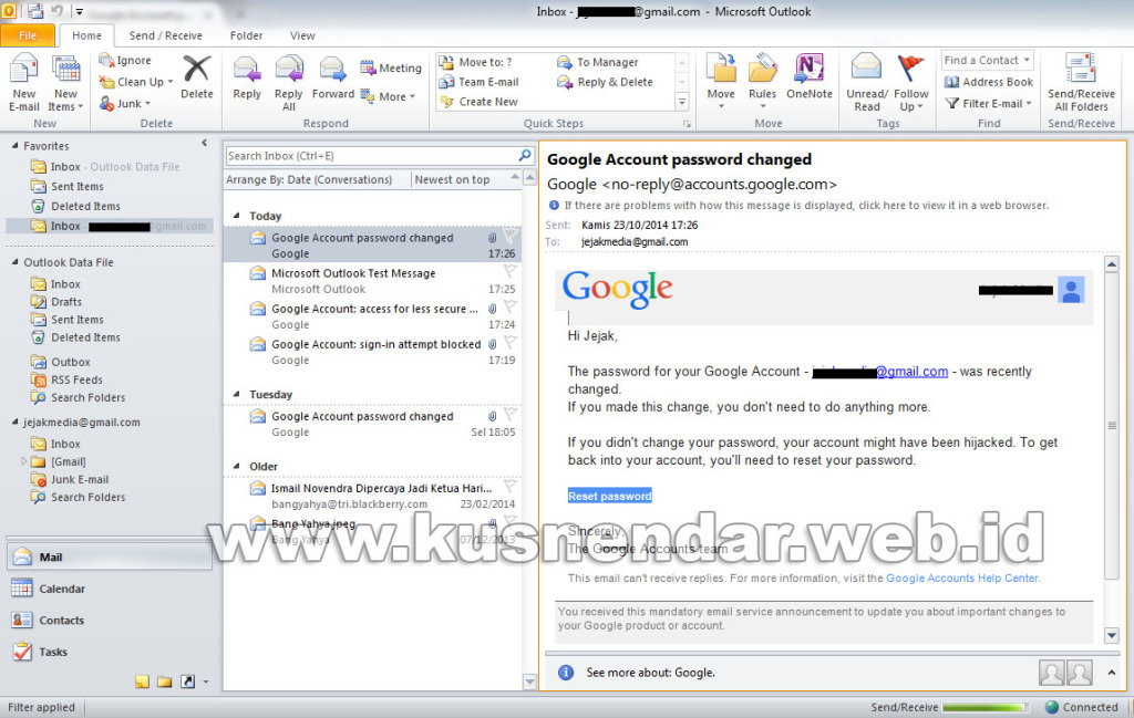 Cara Setting email GMAIL ke OutLook