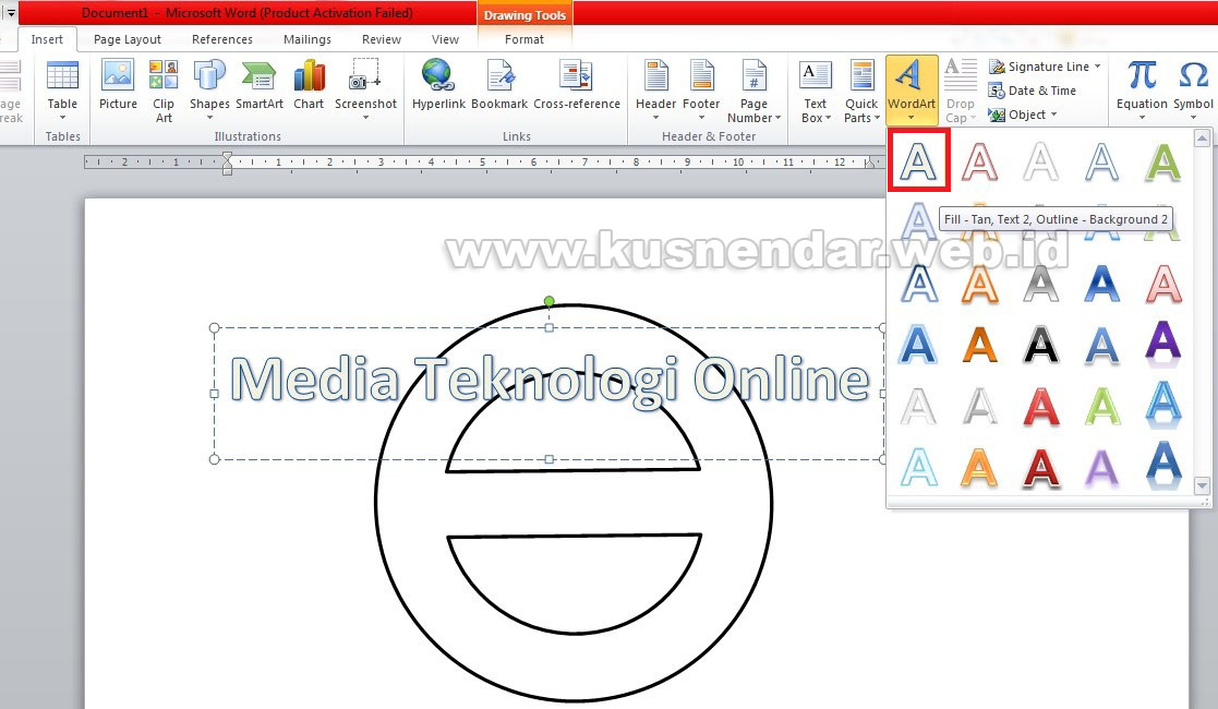 Cara Membuat Logo Desain  Stempel  di MS Word  Kusnendar