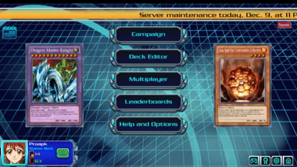 menu Game Yu Gi Oh Duel Generation