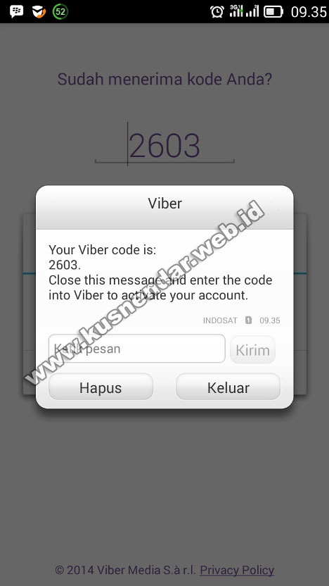 verifikasi aplikasi viber