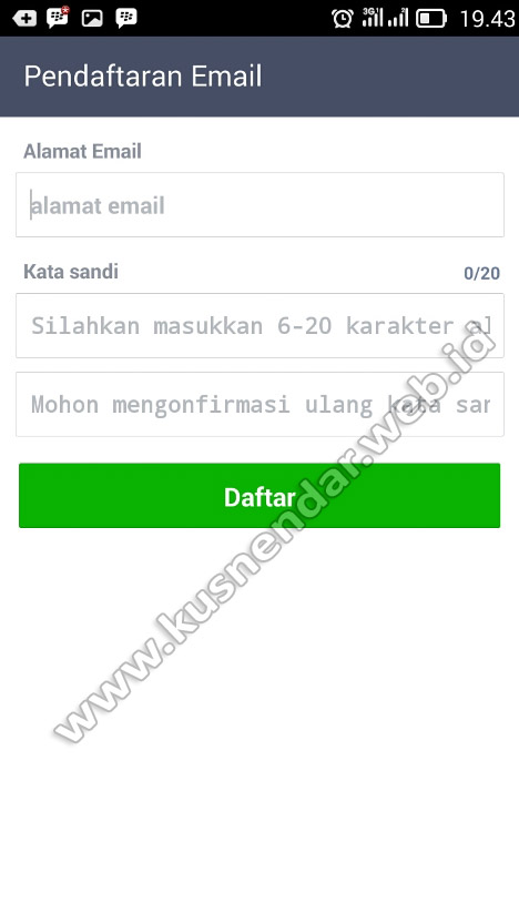 Daftar Email LINE baru