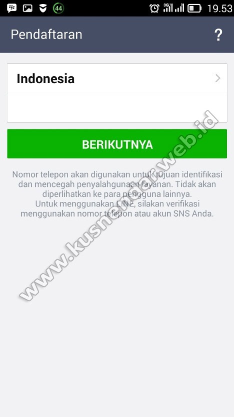 Daftar No HP di LINE