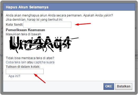 Delete akun FB Permanen