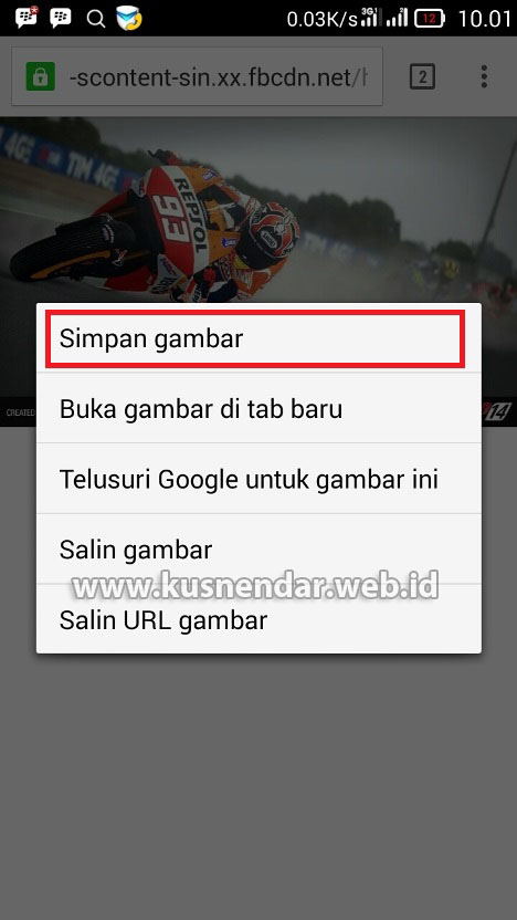 Cara download foto FB dari Browser Android