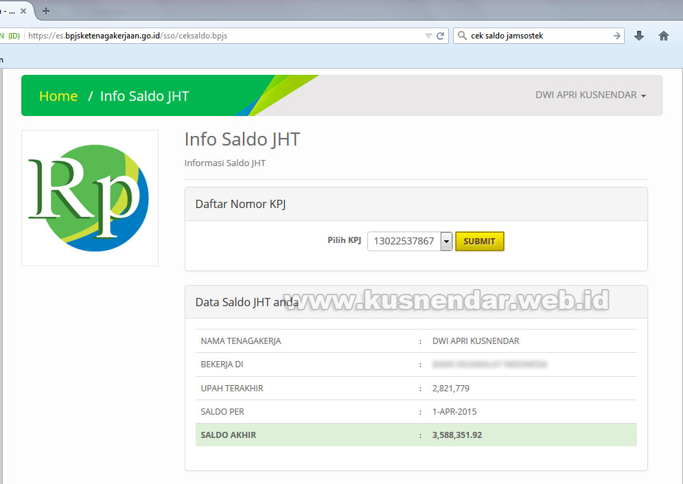 cek saldo jamsostek secara online