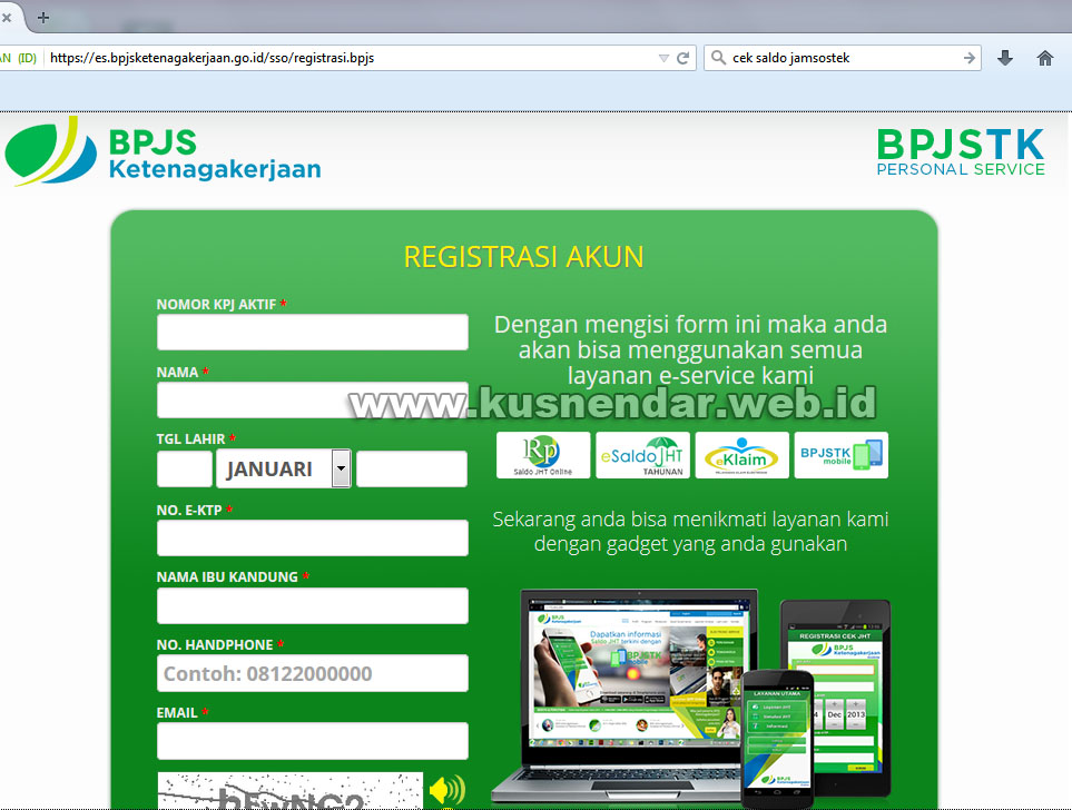 Daftar BPJS Ketenagakerjaan situs online