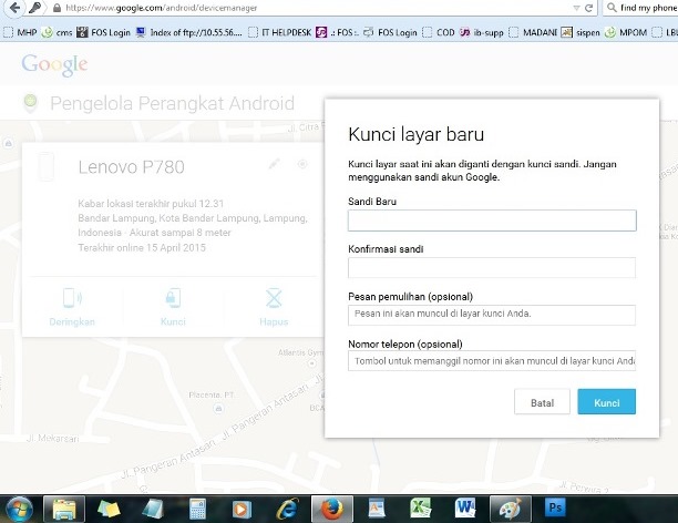 Fitur Mengunci ANdroid dari PC