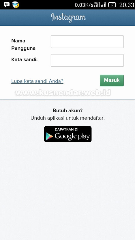 Login Instagram di Instachat