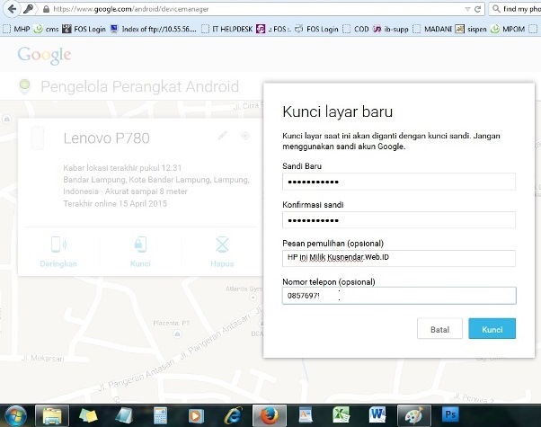 Pesan Muncul di Layar Android